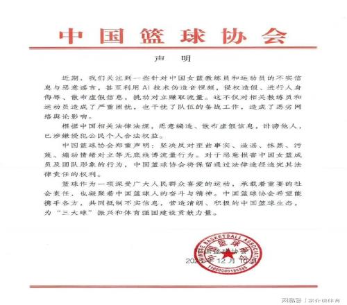 中国篮协宣布重要决定,中国女篮被严重抹黑,真不能忍