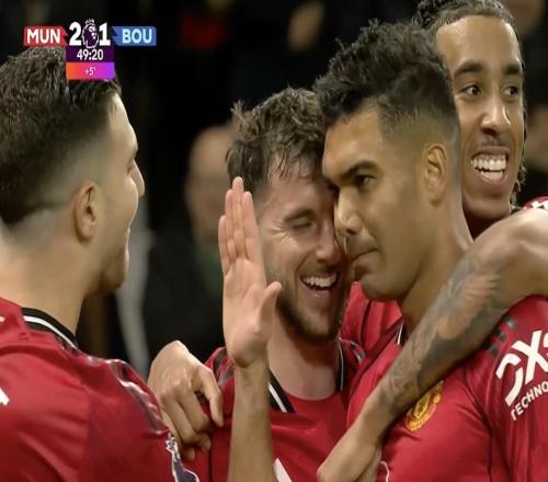 曼联本赛季英超已通过角球机会打入7球,仅次于阿森纳