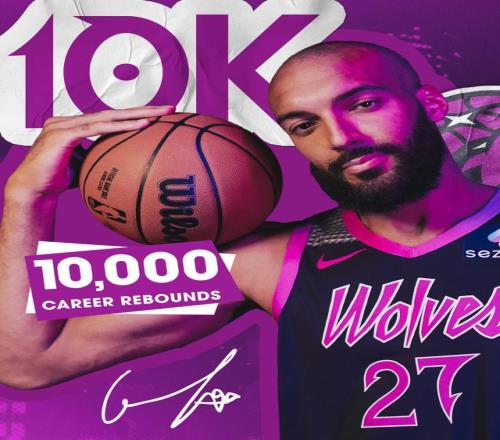 NBA现役第5人！戈贝尔达成生涯10000篮板里程碑