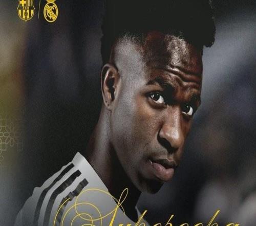 皇马发布西超杯决赛国家德比预热海报:维尼修斯单人出镜