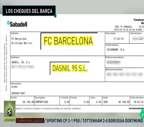 西媒：银行文件显示巴萨17年间共向内格雷拉支付840万欧元