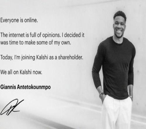 将把天赋带到字母哥自宣入股体育竞猜平台KalshiSports