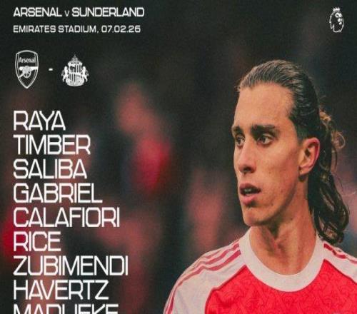 阿森纳首发：热苏斯先发