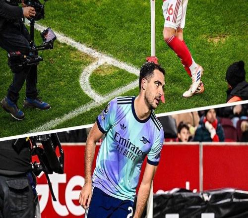 致敬队友，苏比门迪进球后模仿梅里诺绕角旗杆庆祝动作