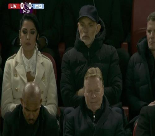 考察球员，图赫尔和科曼现场观看利物浦vs曼城