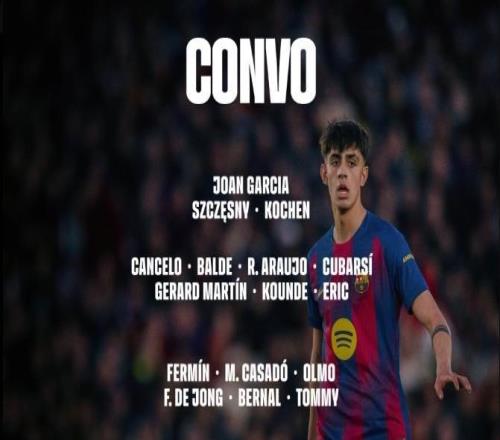 巴萨客战赫罗纳名单:莱万、亚马尔领衔,拉菲尼亚回归