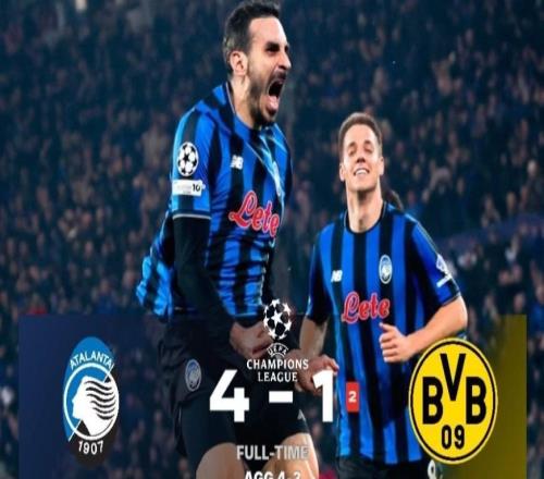 真蓝黑！亚特兰大是近7年欧冠首支落后两球次回合翻盘的球队