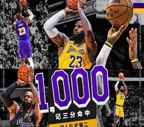 超乔丹！詹姆斯半场神迹创历史最老湖人生涯1000三分队史第二