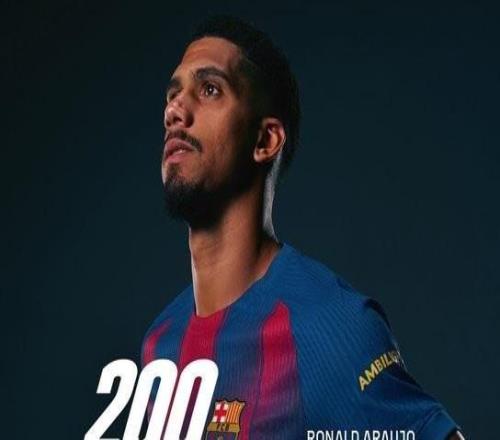 对阵马竞替补出场,阿劳霍达成巴萨200场里程碑