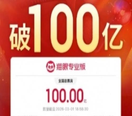 2026年度电影总票房破百亿！飞驰人生3、镖人、惊蛰无声暂列年度票房榜前三位