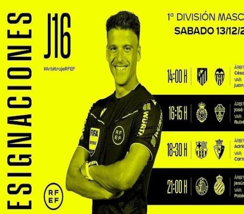 周六西甲裁判安排:科尔德罗将执法巴萨vs奥萨苏纳