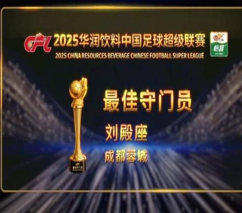 官方:刘殿座当选2025赛季中超最佳守门员,本赛季中超实现10次零封