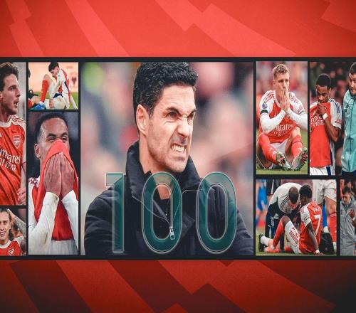 “里程碑”,阿森纳成2425赛季以来首支伤病达100次的英超球队