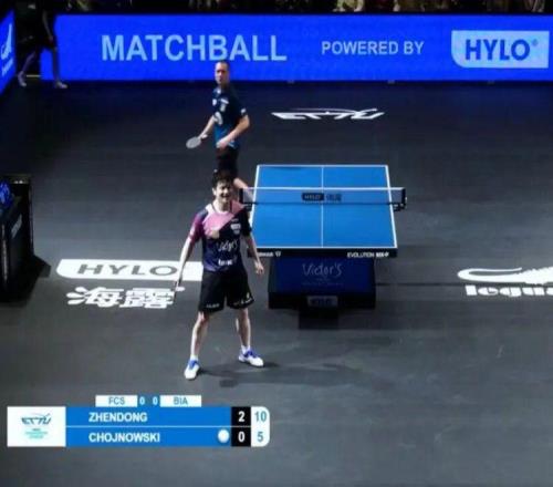 歐冠首秀，樊振東15分鐘光速下班！獲勝后做出球星C羅標志性“Siu”的慶祝動作