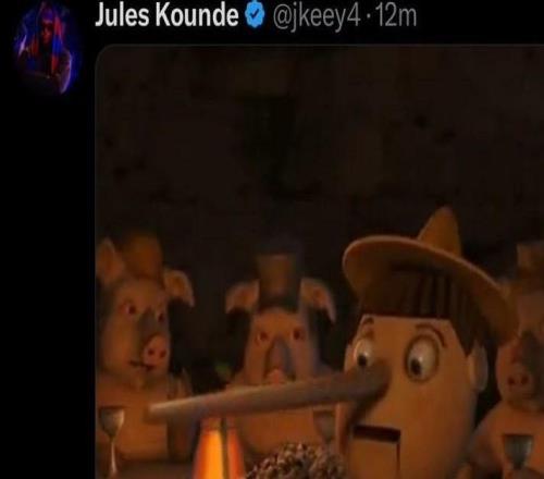 記者稱孔德受傷將缺戰西超杯，球員社媒發匹諾曹表情回應