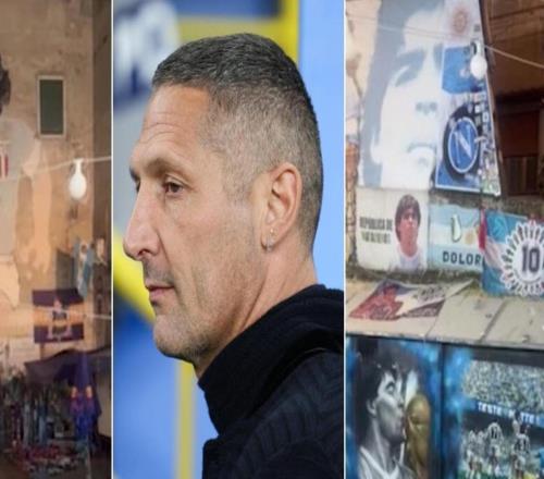 马特拉齐游览那不勒斯,专门来到了马拉多纳的纪念区域