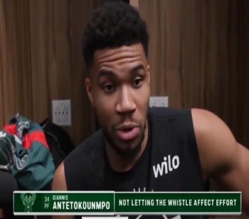 字母哥:我倒地通常是有人推我或者打我脸,为什么裁判不吹