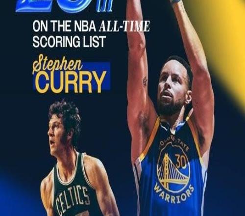 常規(guī)賽總得分升至第19，庫里18中7得26分7助4斷，正負(fù)值+16