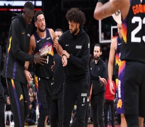 早日康復(fù)，太陽官方：布克右腳踝扭傷，將休戰(zhàn)1周