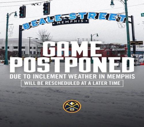 官方：灰熊vs掘金和雄鹿vs獨(dú)行俠的比賽因惡劣天氣將推遲進(jìn)行