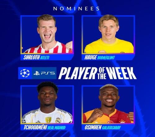 歐冠本周最佳球員候選：瑟洛特、海于格、楚阿梅尼、奧斯梅恩