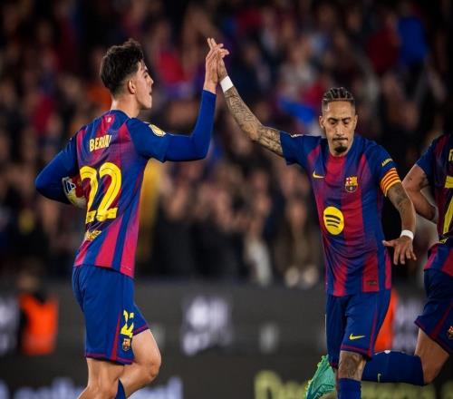 34！18歲小將雙響難救主亞馬爾回天乏術(shù)巴薩逆轉(zhuǎn)失敗無緣衛(wèi)冕