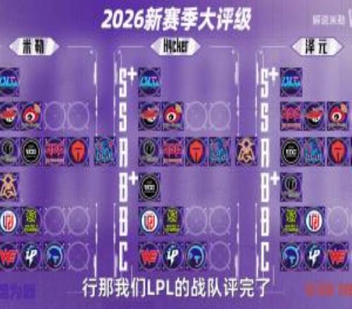 管泽元米勒公布2026LPL队伍评级:BLG唯一S+俱乐部!看好ALWBG