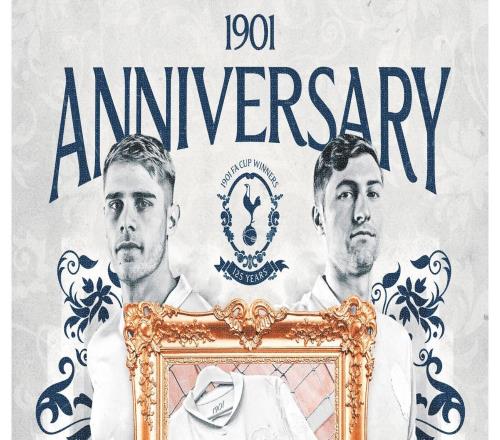 官方:热刺将在对阵维拉的足总杯比赛身着1901复古纪念版球衣