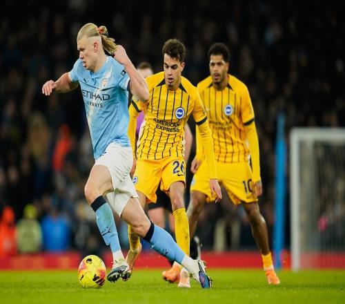 英超3连平新年不胜！曼城11布莱顿距榜首5分哈兰德破荒+失绝杀