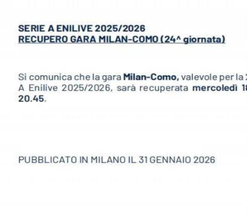 官方丨补赛将在2月19日0345进行