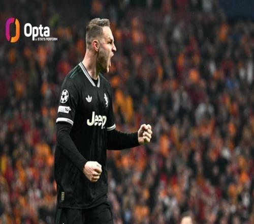 创纪录，库普成欧冠91年改制后尤文首位淘汰赛双响的中场球员