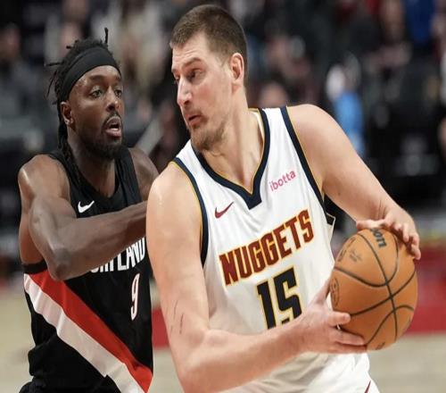 掘金昨日大胜开拓者54分,创队史常规赛最大净胜分纪录