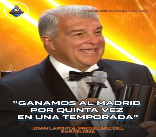 拉波尔塔获西甲最佳俱乐部奖并表示我们五次战胜了皇马_西甲直播