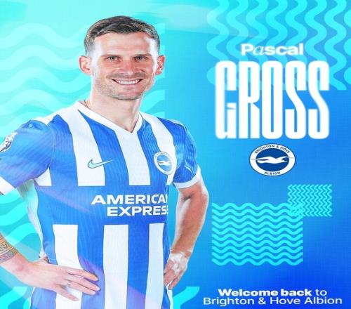 布莱顿官方宣布从多特蒙德签回34岁老将格罗斯转会费为200万欧元_德甲直播