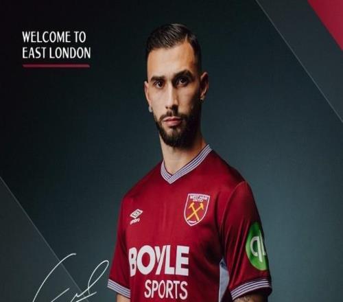 官方：西汉姆联签下卡斯特利亚诺斯据悉转会费2900万欧