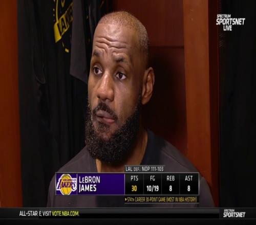 詹姆斯的心声：每晚上场比赛的感恩比年轻时更深厚_NBA直播