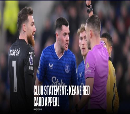 英足总驳回埃弗顿上诉，基恩红牌停赛三场如梦断青云_英超直播